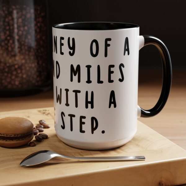 Motivational Word Mug - The Journey of a thousand miles begins with a single step. - Word Mug for Travelers, Creatives and Entrepreneurs - Image 4
