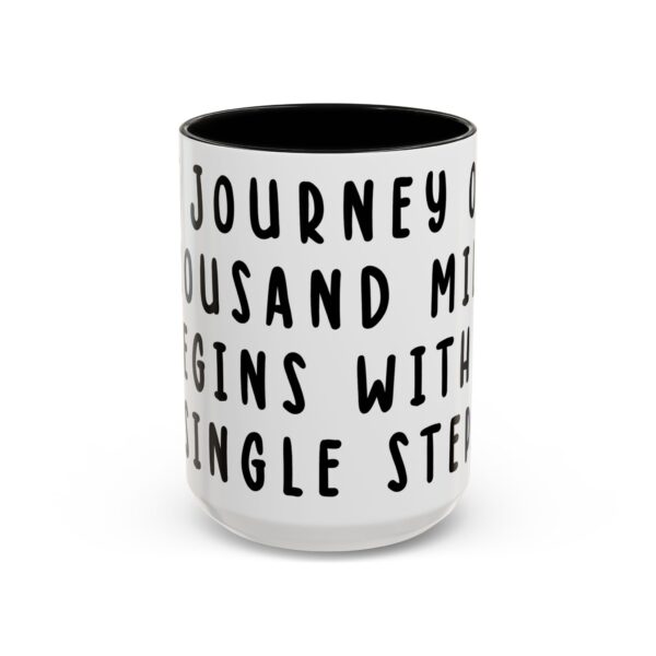 Motivational Word Mug - The Journey of a thousand miles begins with a single step. - Word Mug for Travelers, Creatives and Entrepreneurs - Image 2