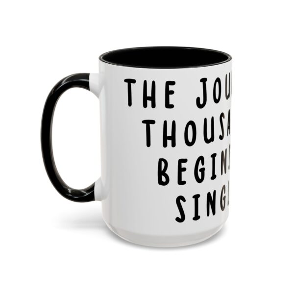 Motivational Word Mug - The Journey of a thousand miles begins with a single step. - Word Mug for Travelers, Creatives and Entrepreneurs