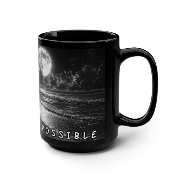Inspirational Word Mug - Anything is Possible - Moon and Beach Scene - Creative Mug - Image 3